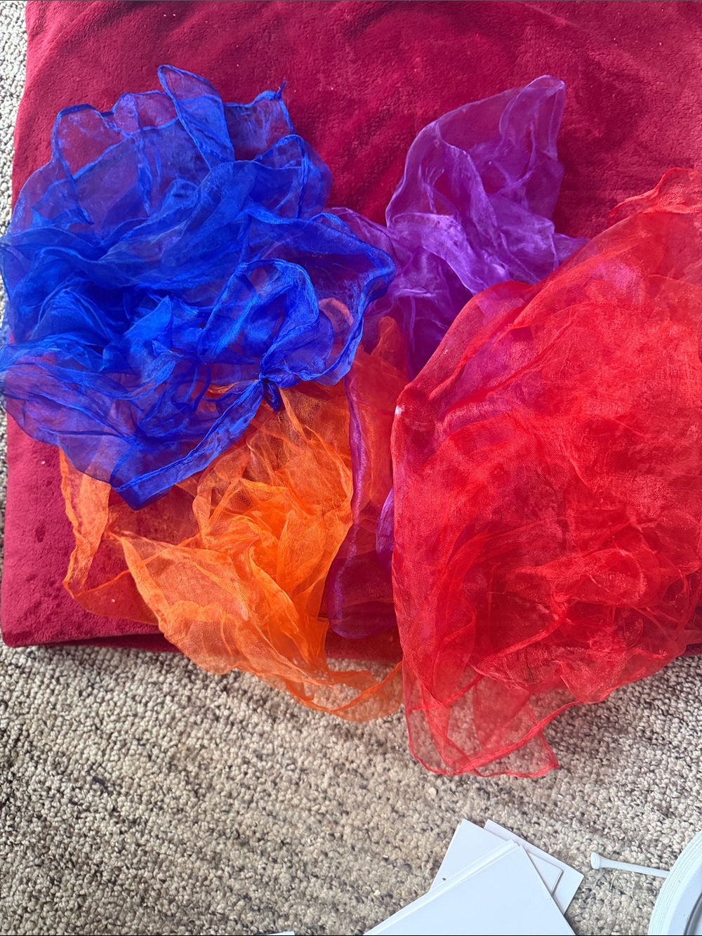 4 Juggling Scarves to l arn how to juggle Colorful Sheer Organza Scarves